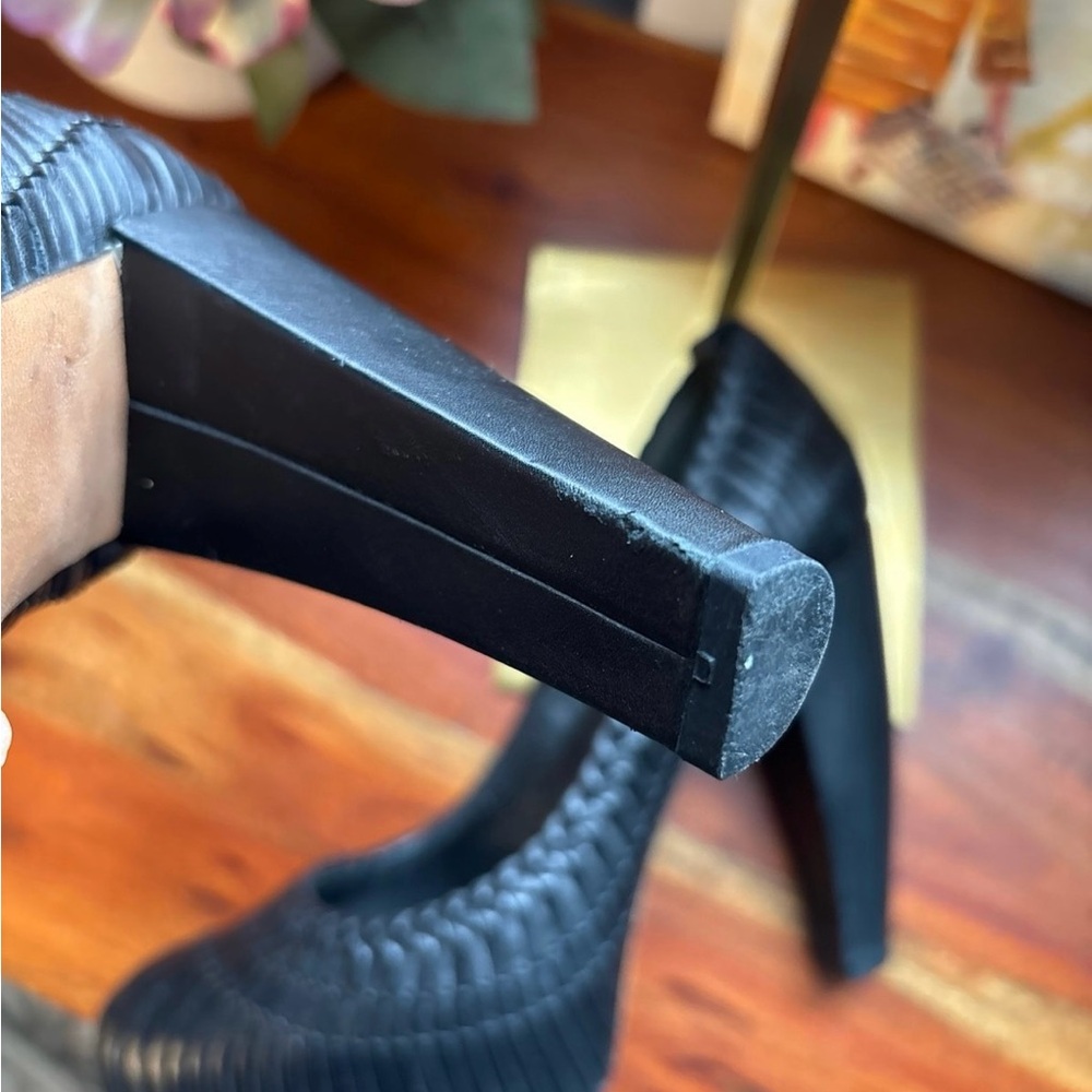 Dior Black Braided Leather Heels - Picture 5 of 12
